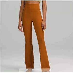 Lululemon Groove Super-High-Rise Flared legging Pant Nulu S Cayenne Orange